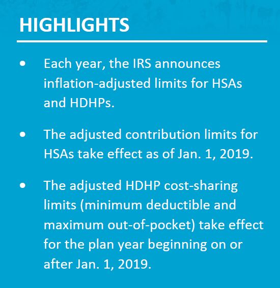 IRS Announces HSA Limits for 2019 - Default Landing Page - Strategic Services Group - HSA-Limits